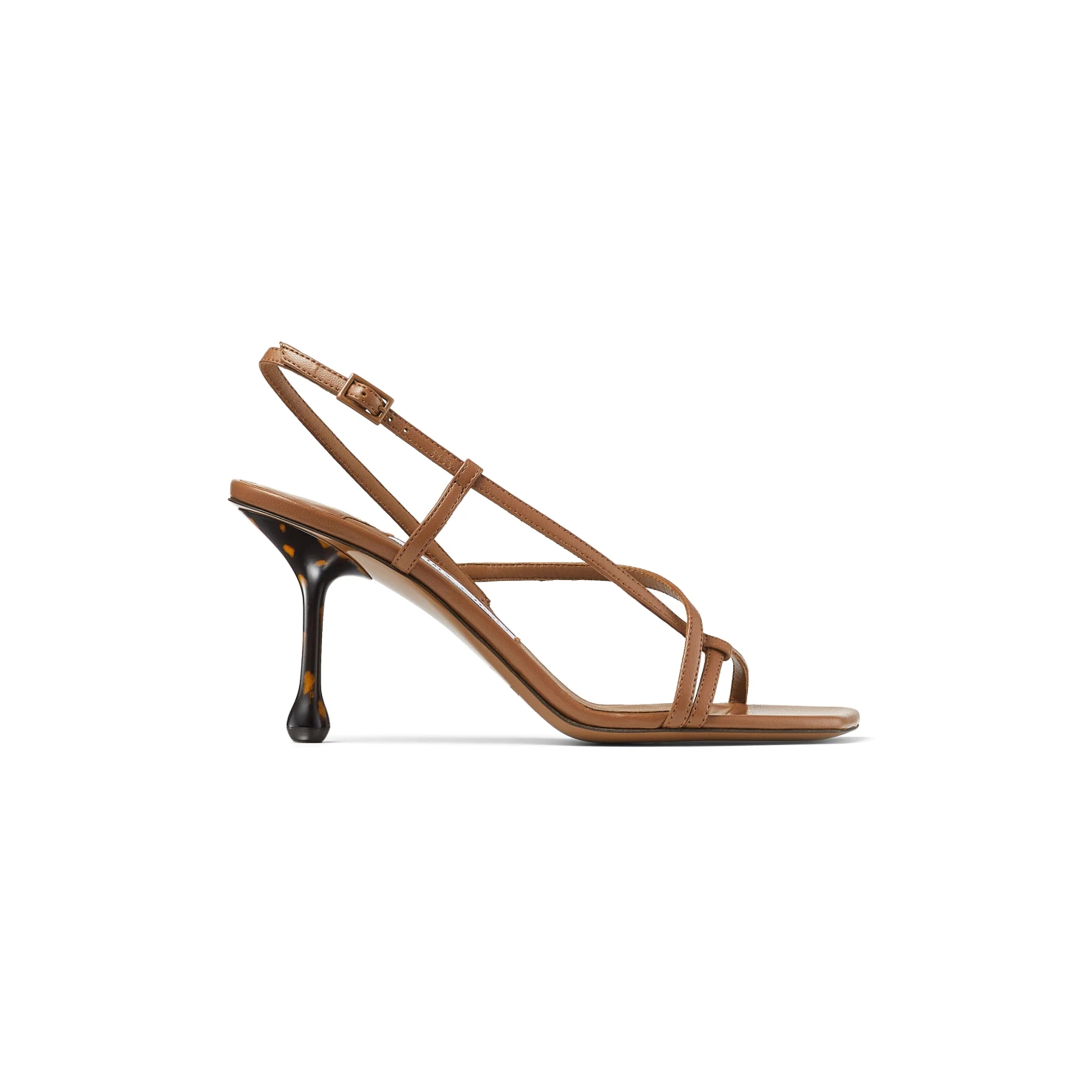 Ji*y Ch* etana 80 tantortoise nappa leather sandals etana80cdr